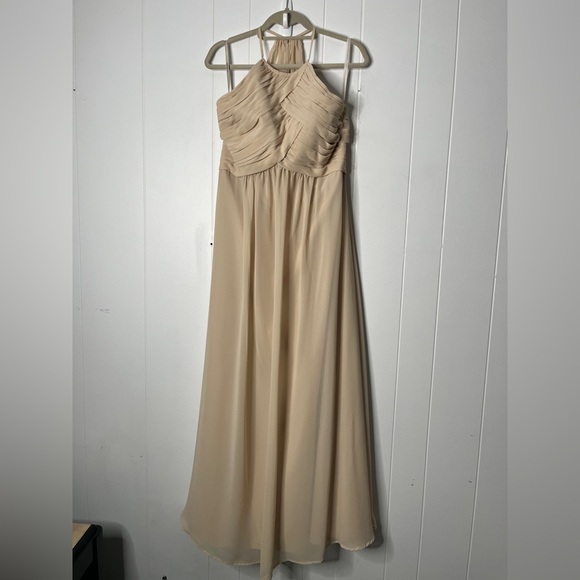 Mori Lee Dresses & Skirts - Mori Lee Madeline Gardner Sleeveless Cream Dress Pleated Floor Length Size 14